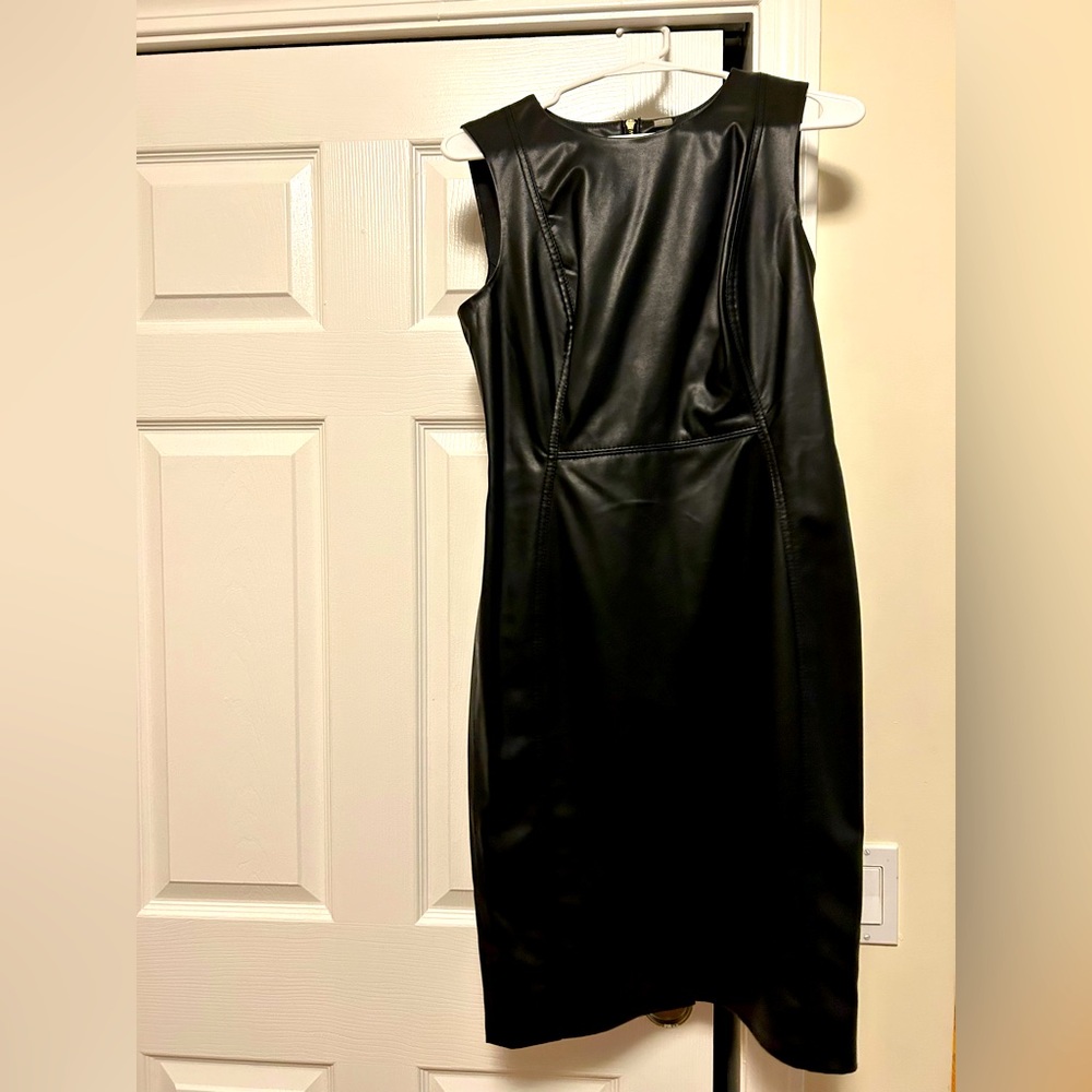 Leather Calvin Klein MIDI Dress